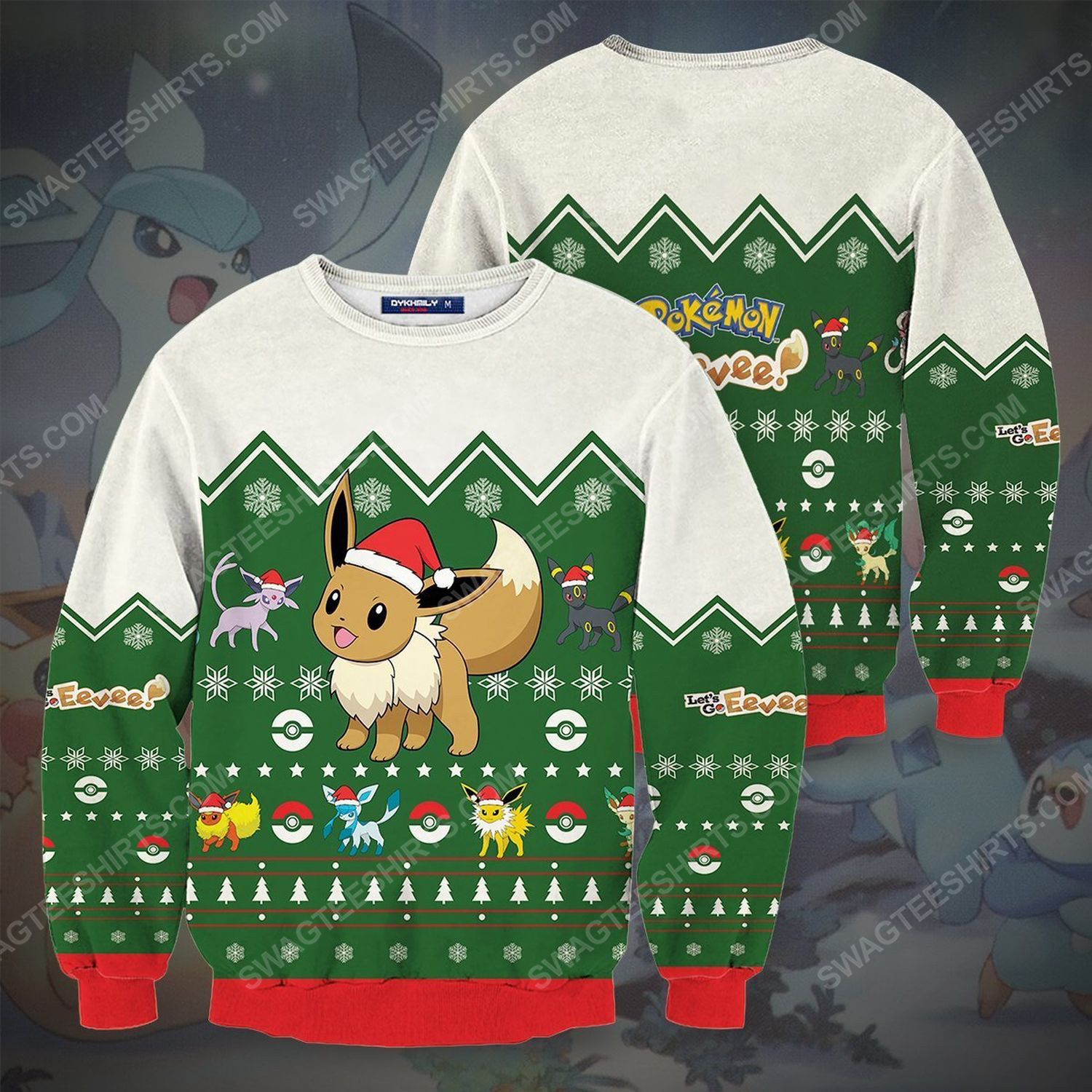 [special edition] Pokemon eevee full print ugly christmas sweater – maria