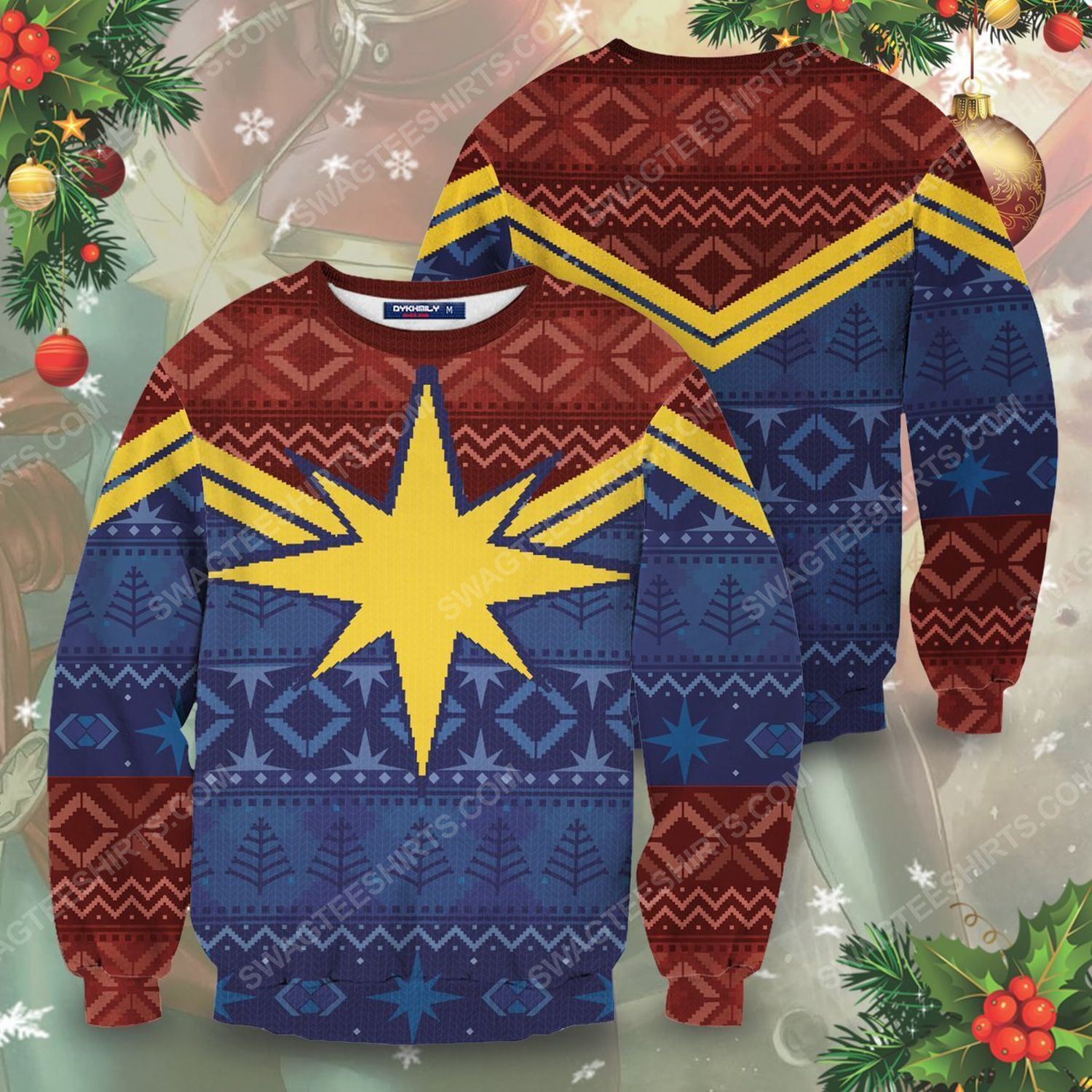 Protector of christmas skies full print ugly christmas sweater 1