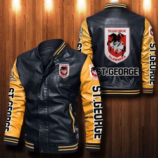 ST George Dragon Leather Leather Bomber Jacket