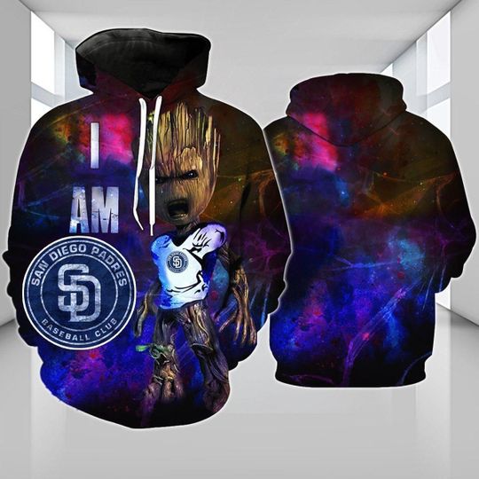 San diego padres baby groot over print full 3d hoodies – LIMITED EDITION