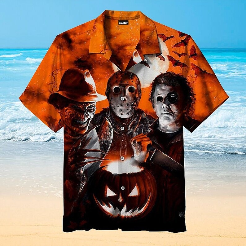 Sceaming Funny Halloween Hawaiian Shirt