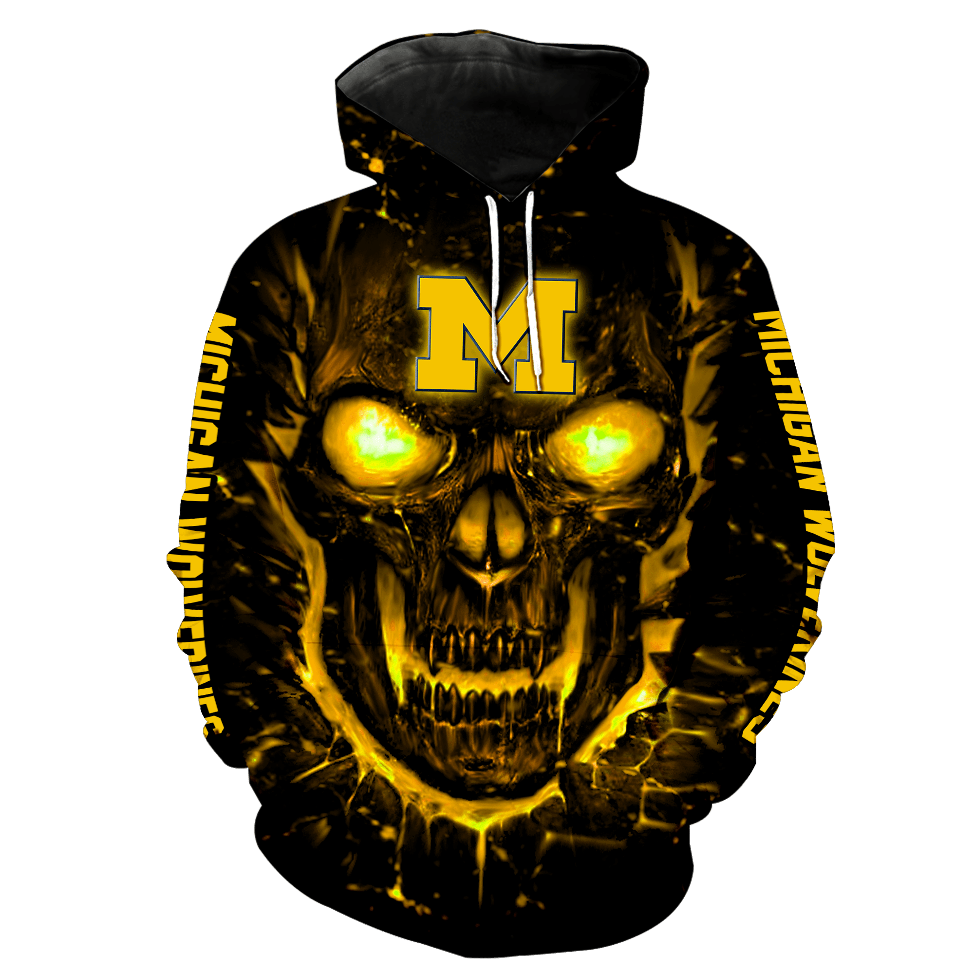 Skull Michigan Wolverines 3d hoodie 1