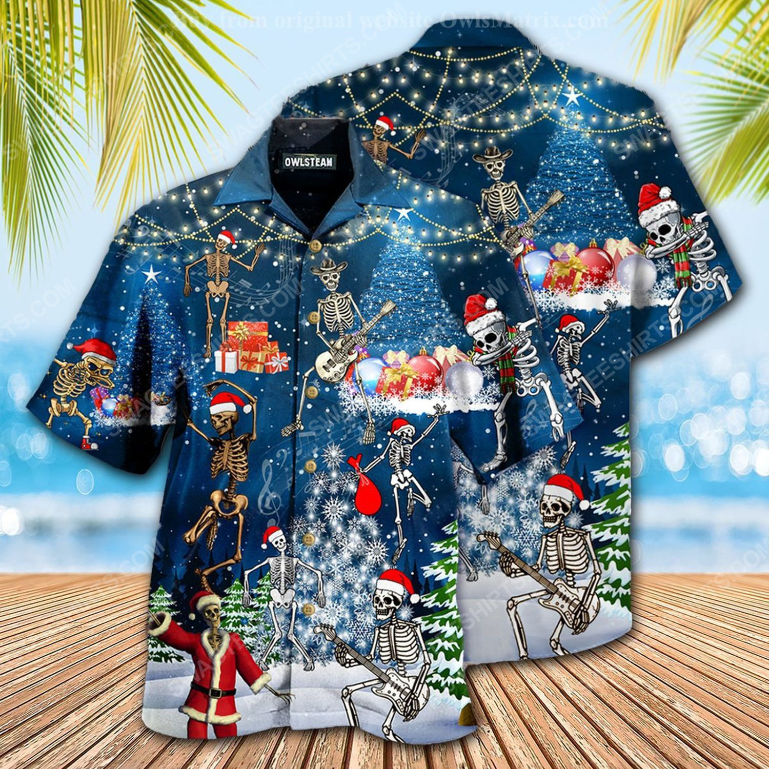 Skull dabbing and merry christmas full print hawaiian shirt 1 - Copy (2)