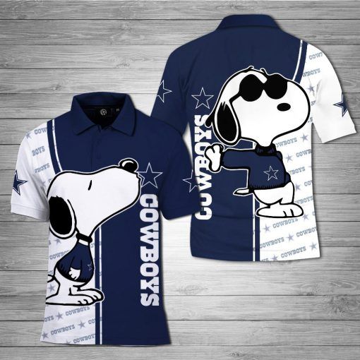Snoopy And Dallas Cowboys 3d polo shirt