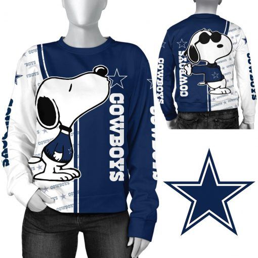 Snoopy And Dallas Cowboys 3d sweatshirt