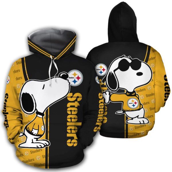 Snoopy And Pittsburgh Steelers 3d hoodie and t-shirt
