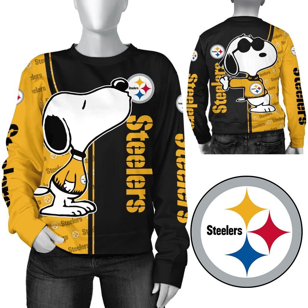 Snoopy And Pittsburgh Steelers 3d sweatshirt
