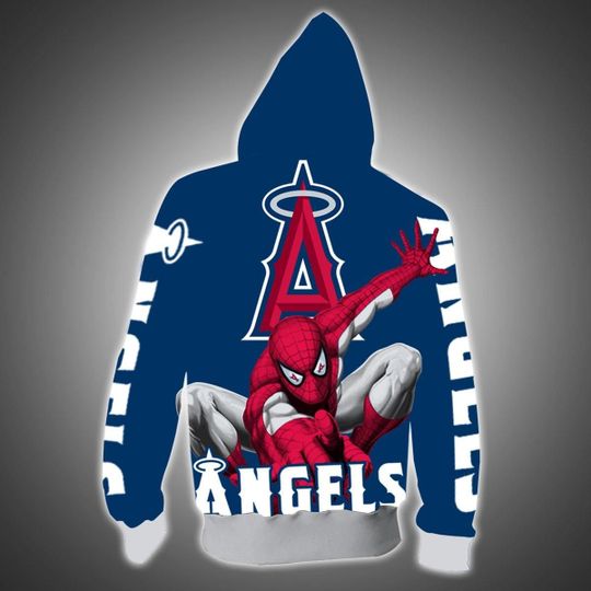 Spiderman Los angeles angels 3d all over print hoodie