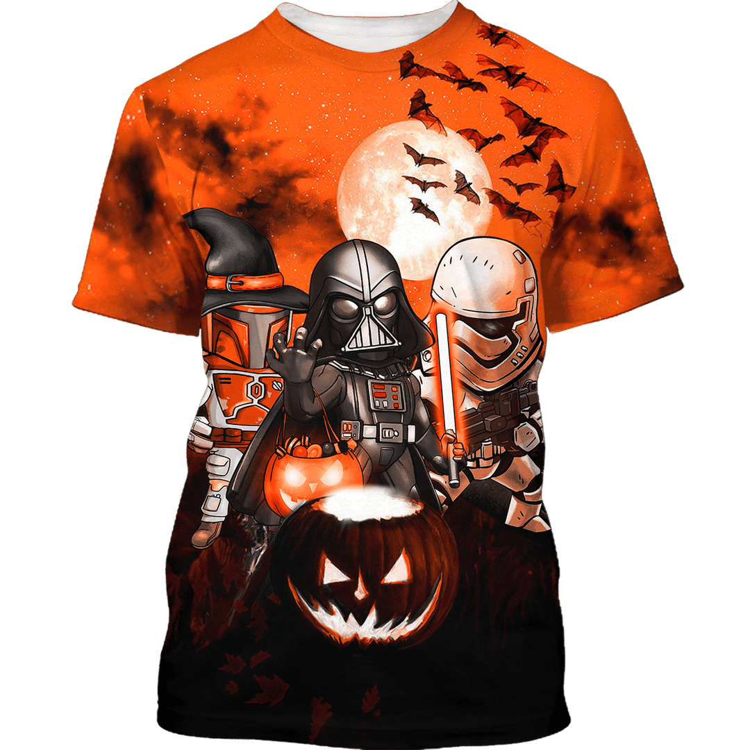 Star Wars Darth Vader Boba Fett Stormtrooper Halloween Night Hoodie And Shirt2