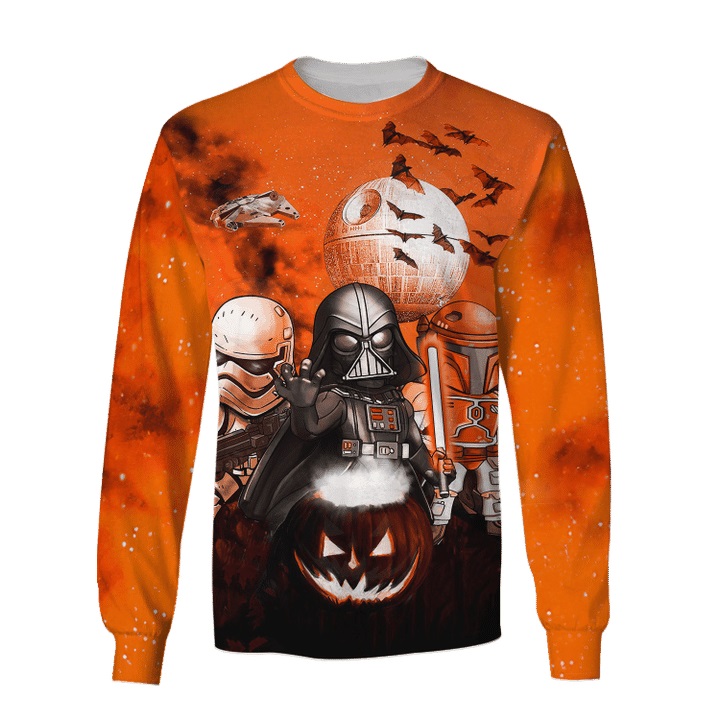 Star Wars Darth Vader Boba Fett Stormtrooper halloween night 3d sweatshirt