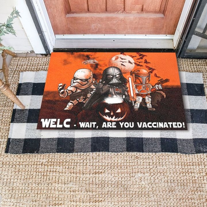 Star Wars Darth Vader Stormtrooper Boba Fett Halloween Are You Vaccinated Doormat