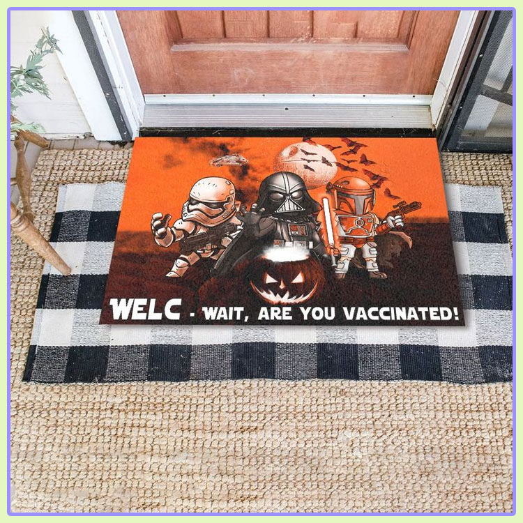 Star Wars Darth Vader Stormtrooper Boba Fett Halloween Are You Vaccinated Doormat1