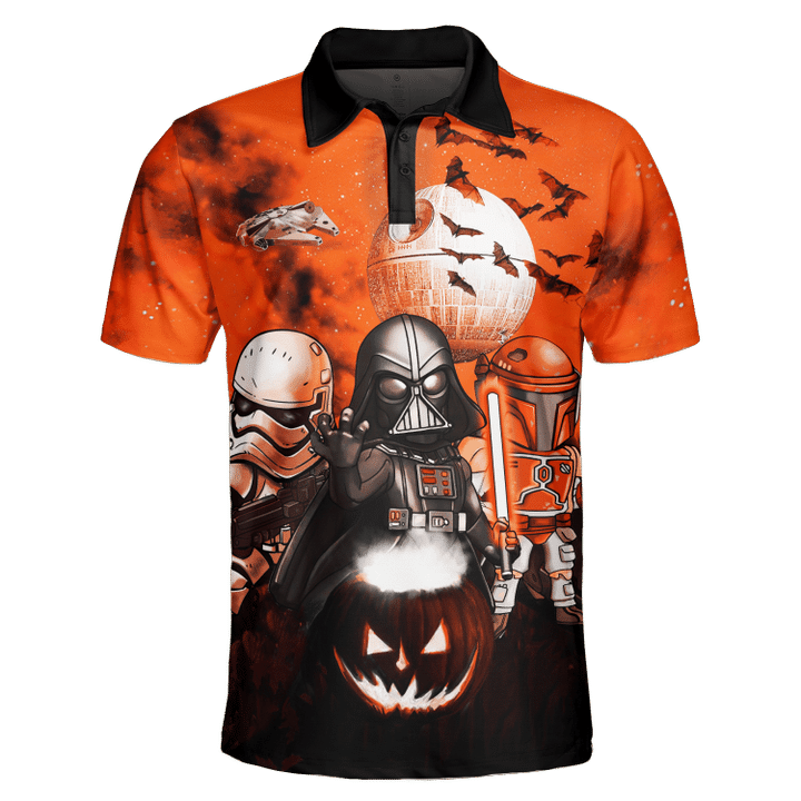 Star wars darth vader boba fett stormtrooper halloween night polo shirt