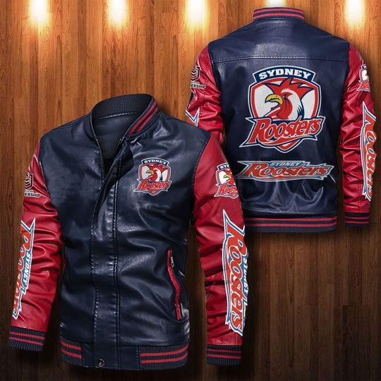 Sydney Roosters Leather Bomber Jacket -BBS