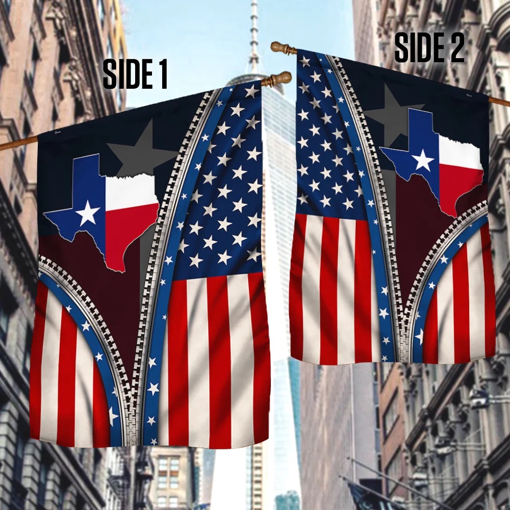 Texas Flag State Of Mind zipper – Saleoff 240921