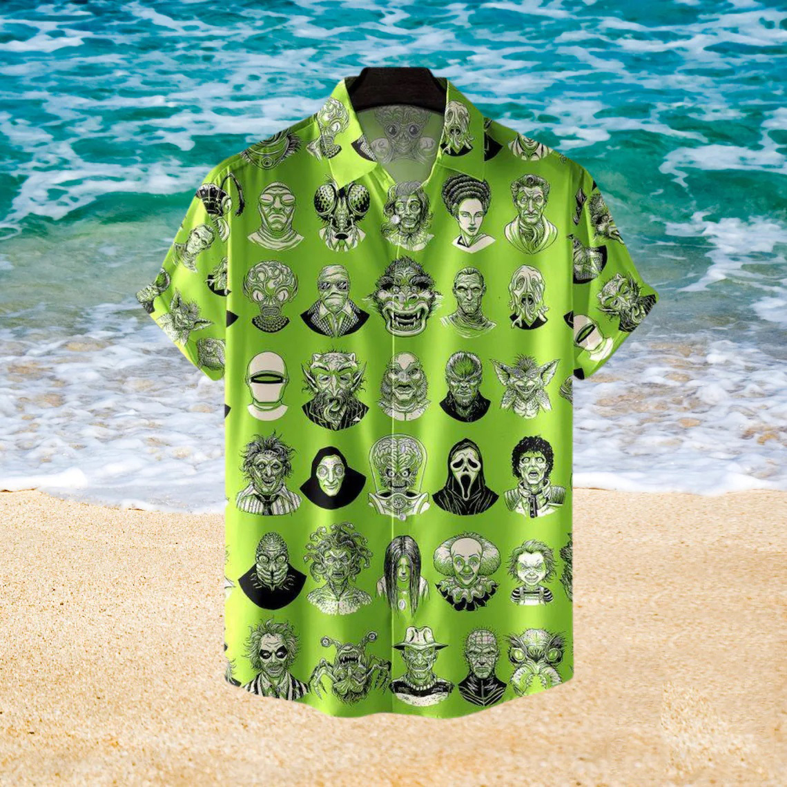 The Monsters Horror Character Face Hawaiian Aloha shirt