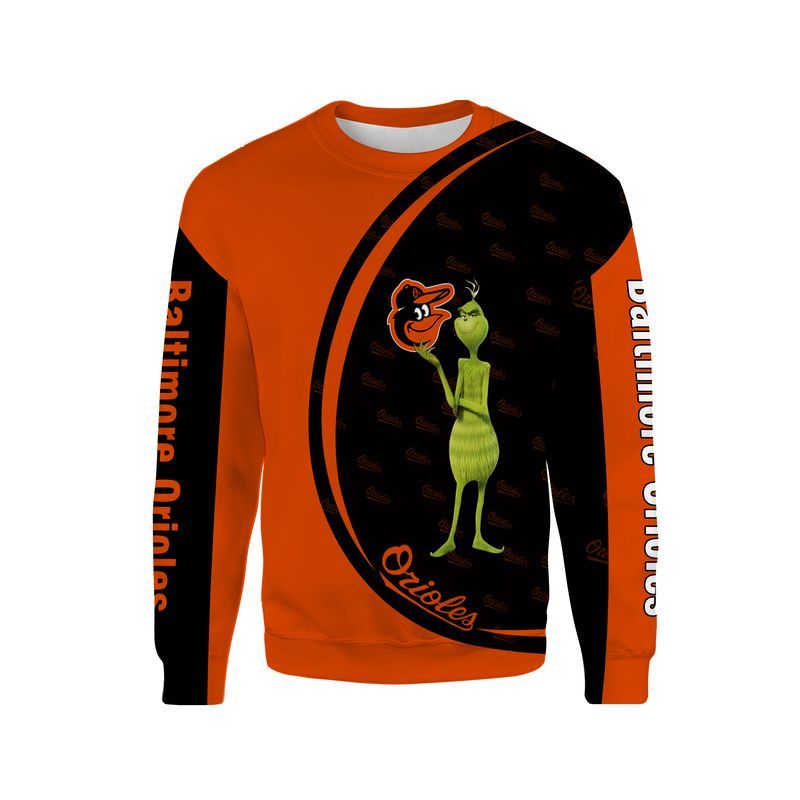 The grinch Baltimore orioles 3d all over print hoodie