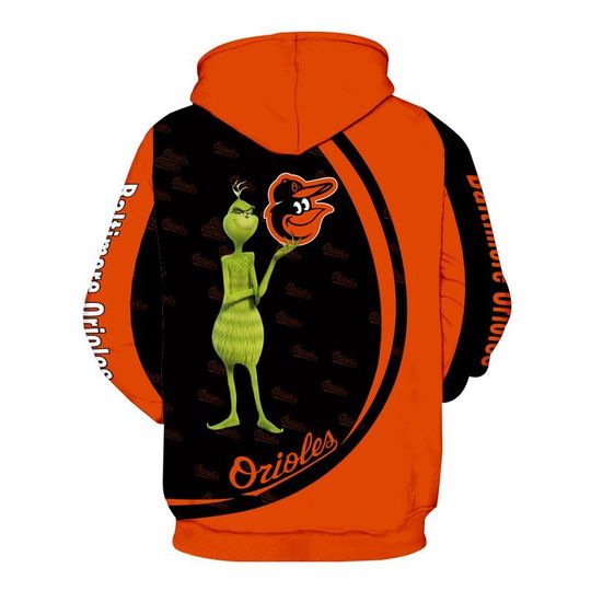 The grinch Baltimore orioles 3d all over print hoodie2