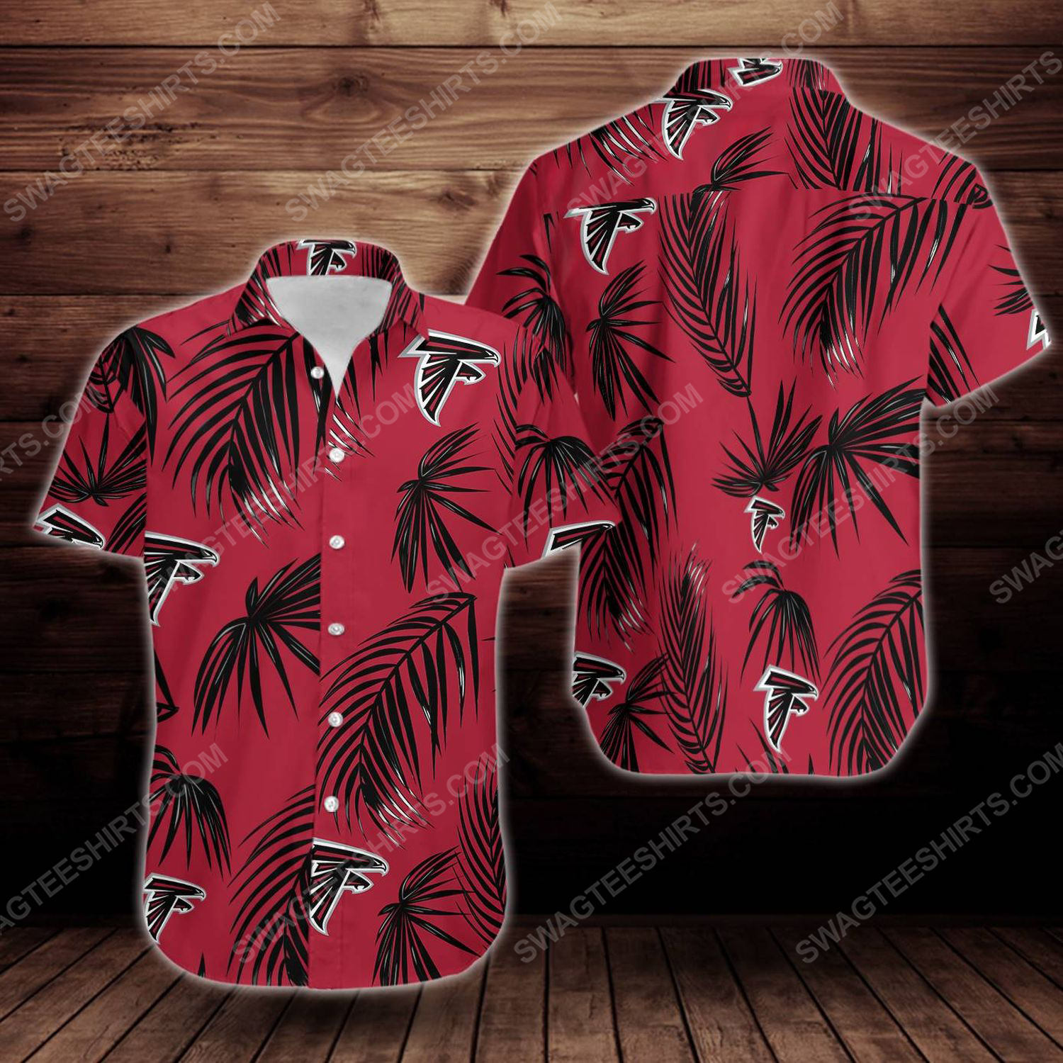 Tropical atlanta falcons short sleeve hawaiian shirt 1