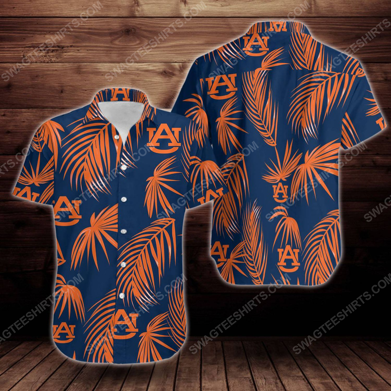 Tropical auburn tigers short sleeve hawaiian shirt 1