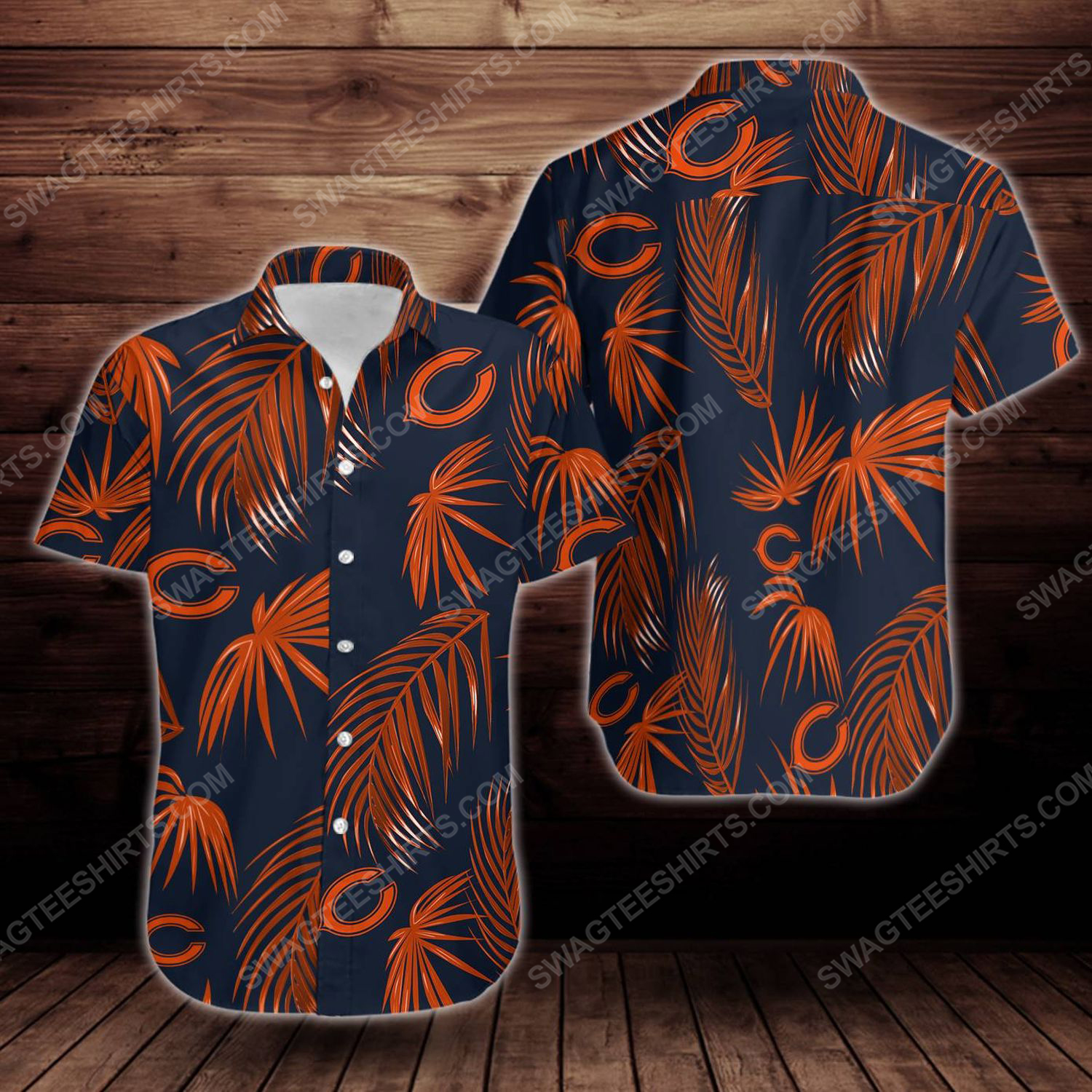 Tropical chicago bears short sleeve hawaiian shirt 1