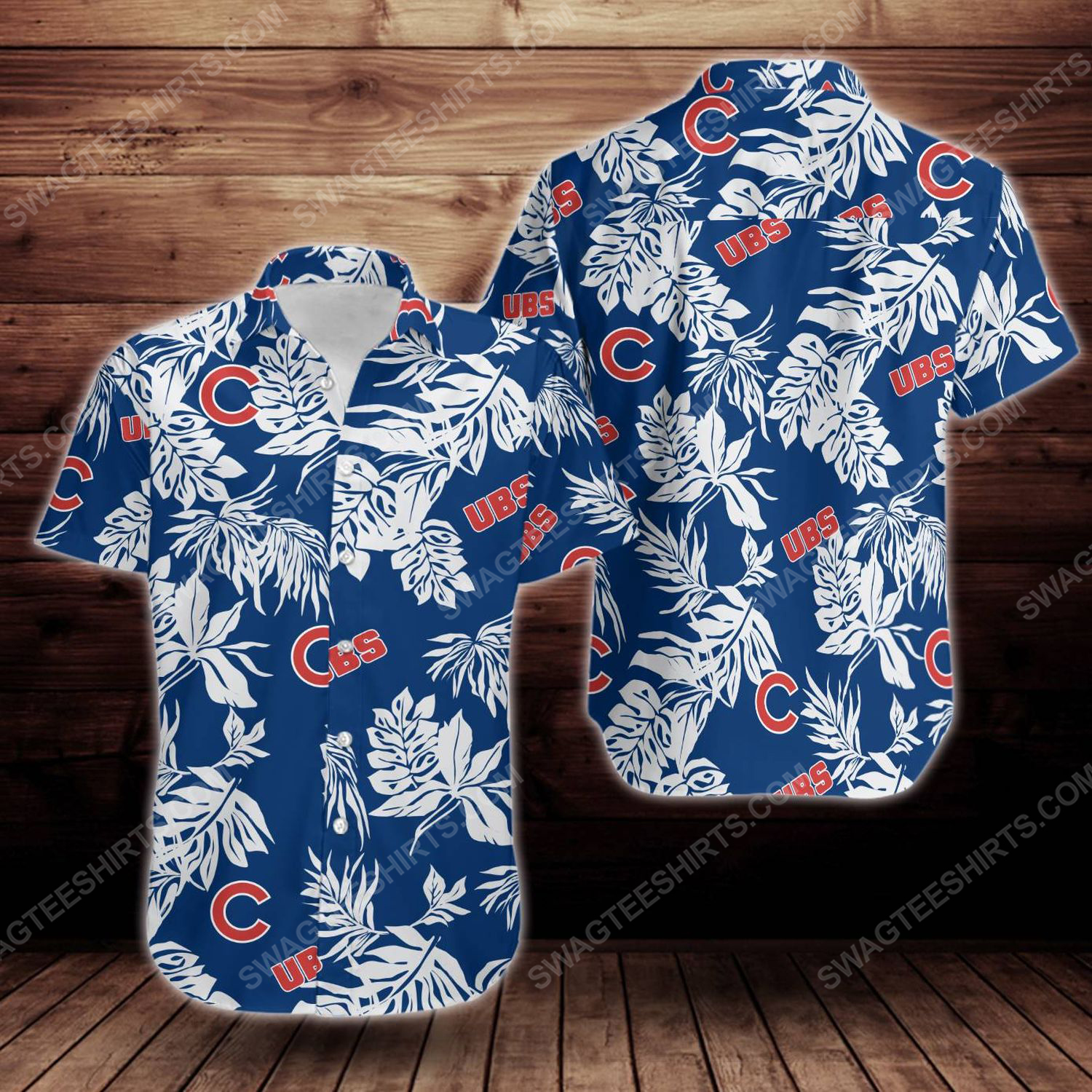 Tropical chicago cubs short sleeve hawaiian shirt 1
