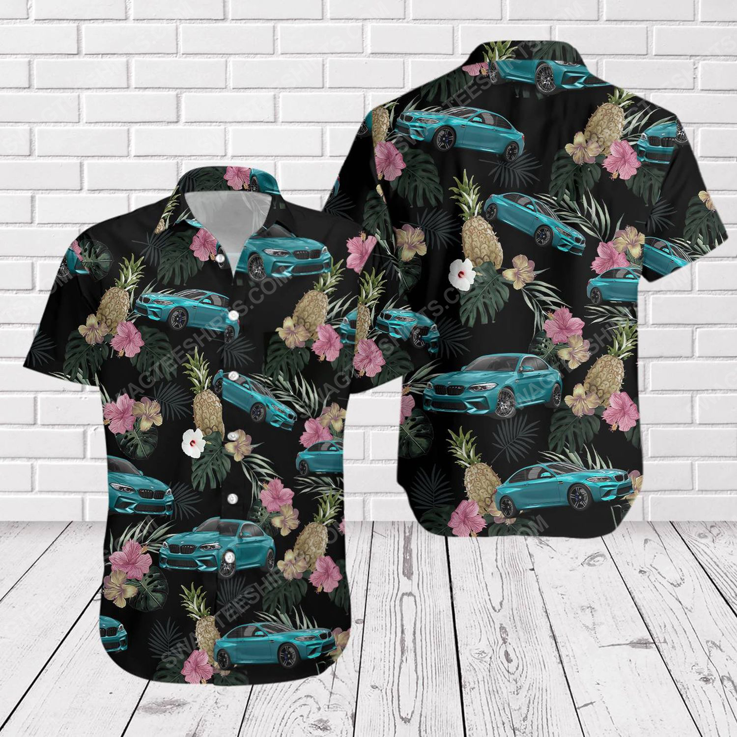 Tropical summer bmw car short sleeve hawaiian shirt 1