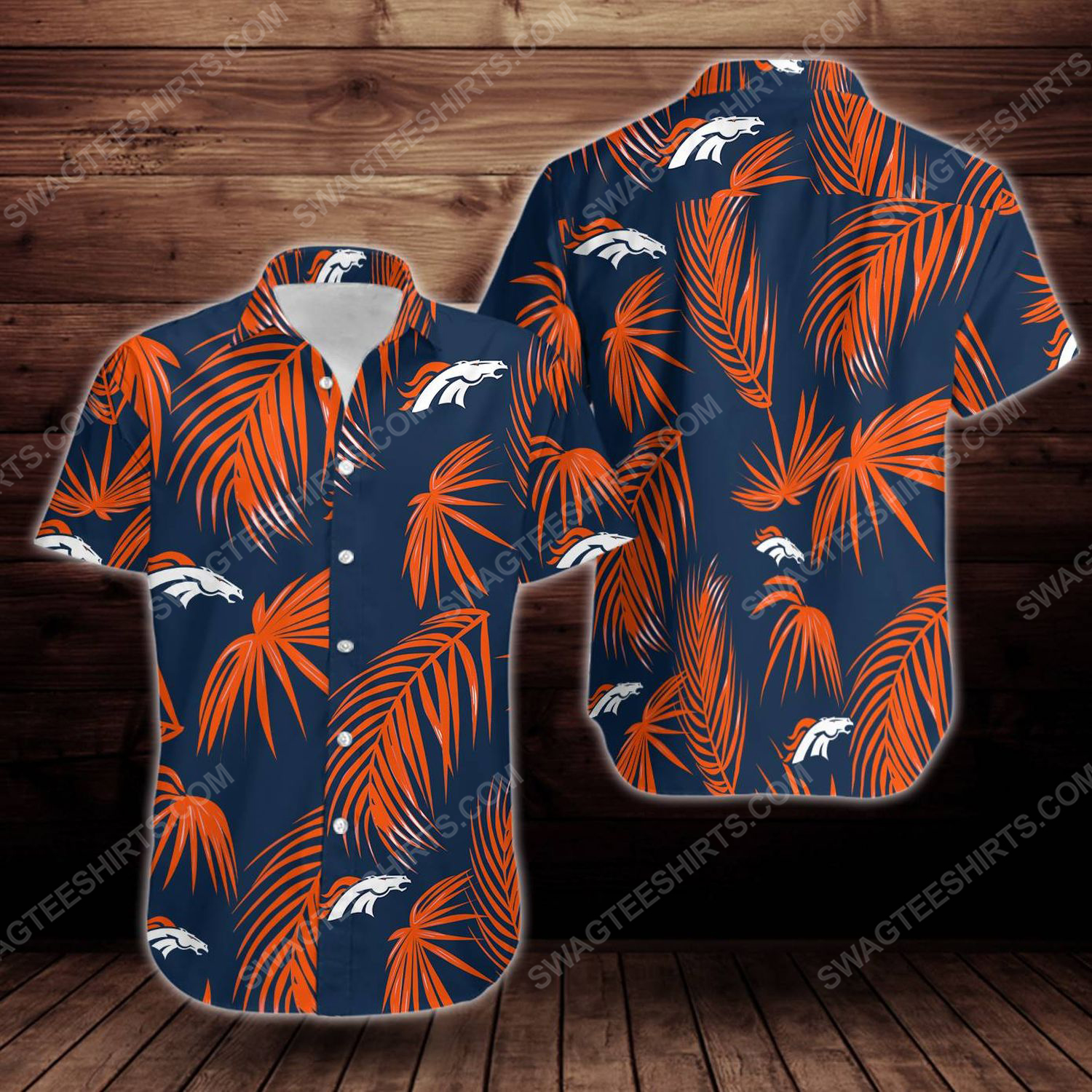 Tropical summer denver broncos short sleeve hawaiian shirt 1