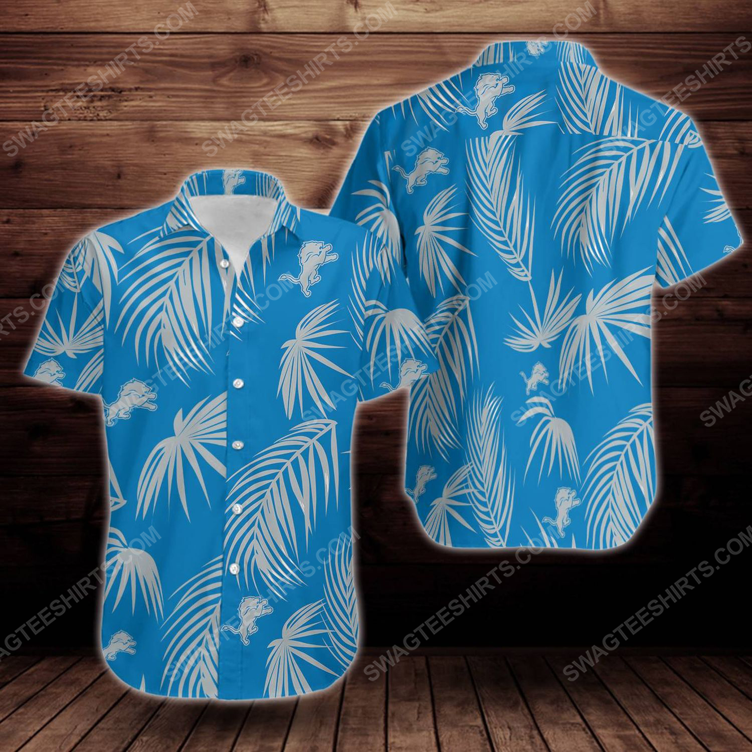Tropical summer detroit lions short sleeve hawaiian shirt 1