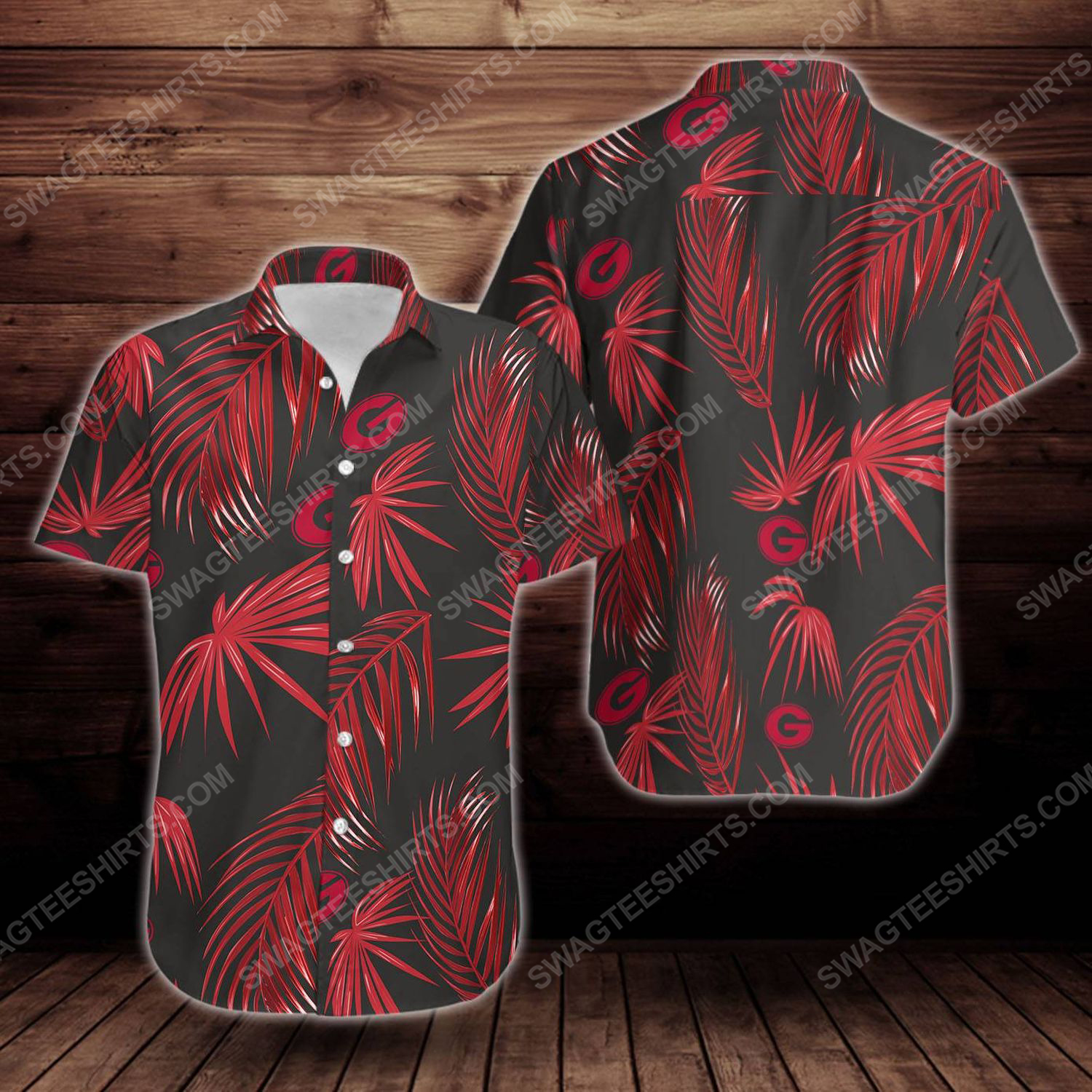 Tropical summer georgia bulldogs short sleeve hawaiian shirt 1