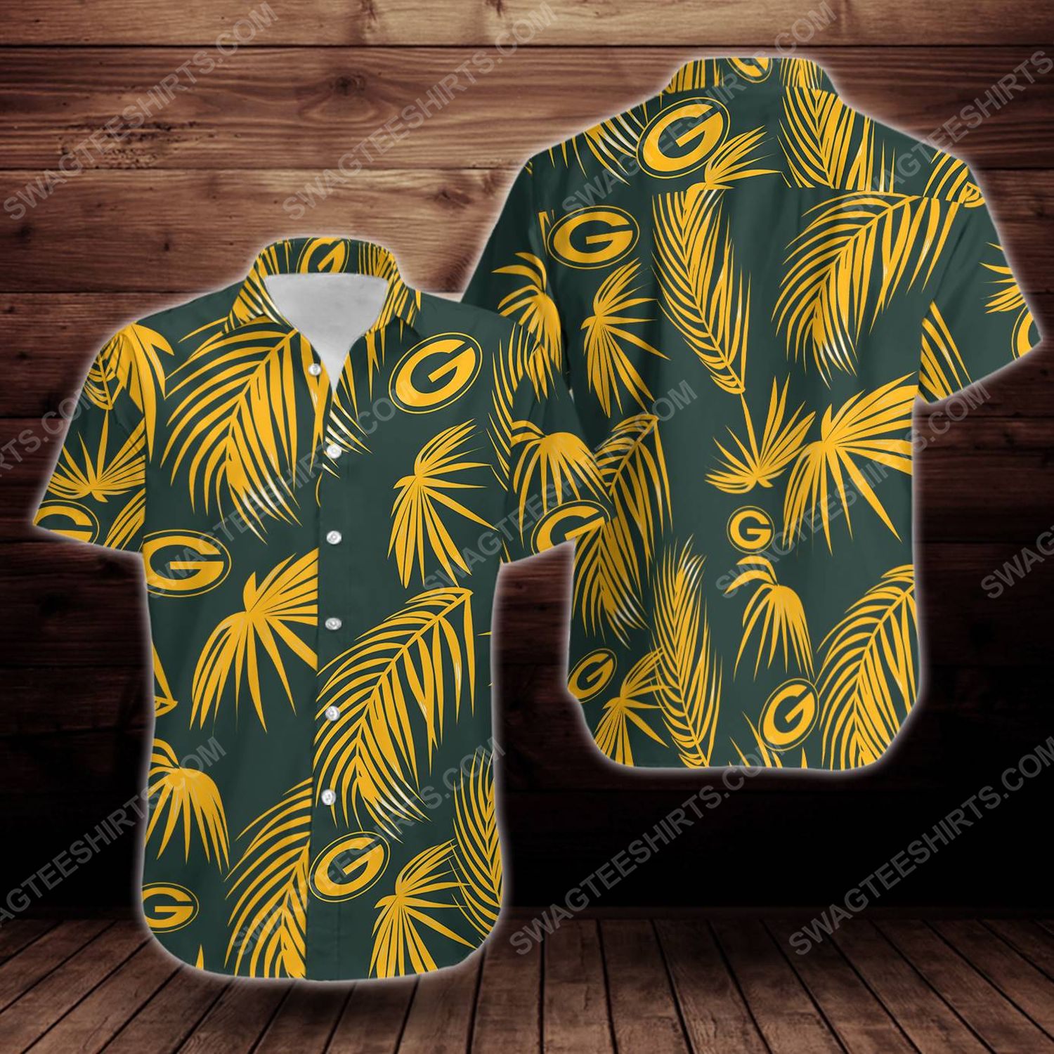 Tropical summer green bay packers short sleeve hawaiian shirt 1