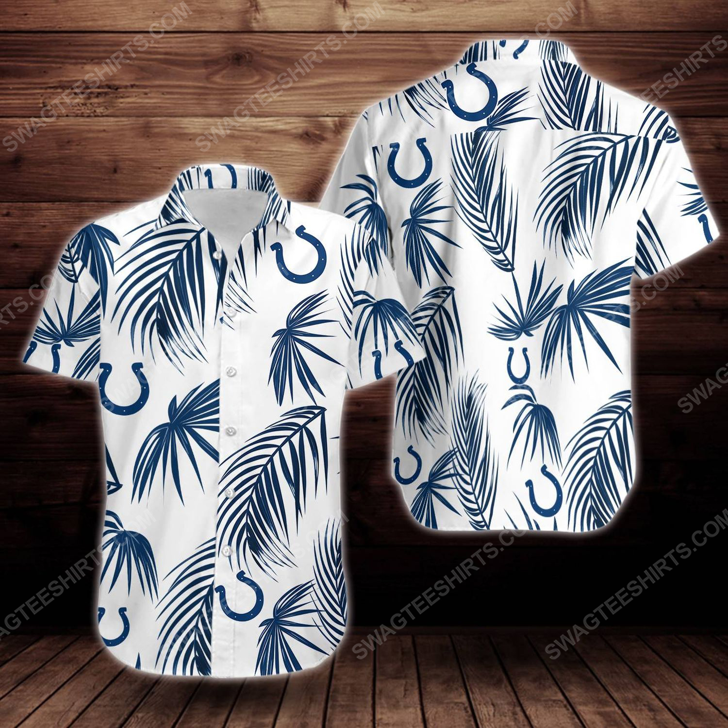 Tropical summer indianapolis colts short sleeve hawaiian shirt 1