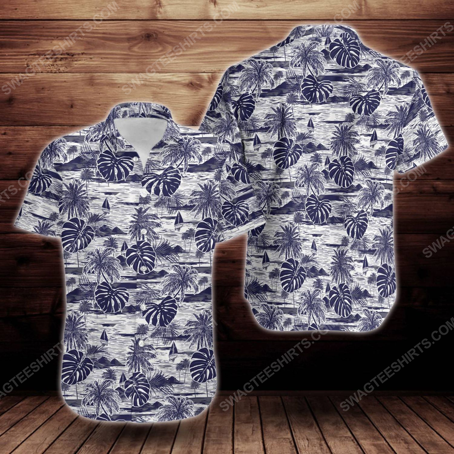 Tropical summer island short sleeve hawaiian shirt 1