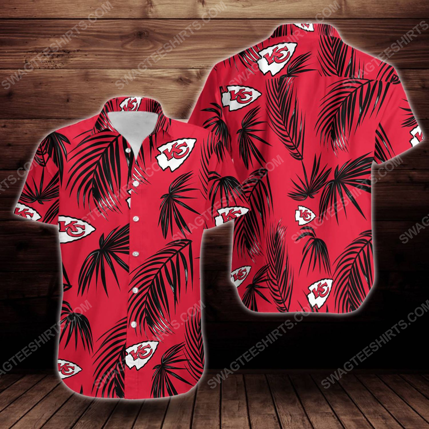 Tropical summer kansas city chiefs short sleeve hawaiian shirt 1
