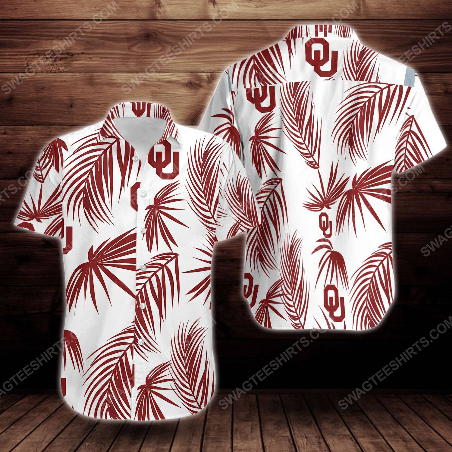Tropical summer oklahoma sooners short sleeve hawaiian shirt 1
