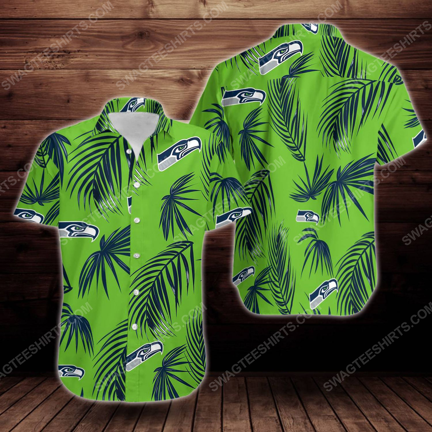 Tropical summer seattle seahawks short sleeve hawaiian shirt 1