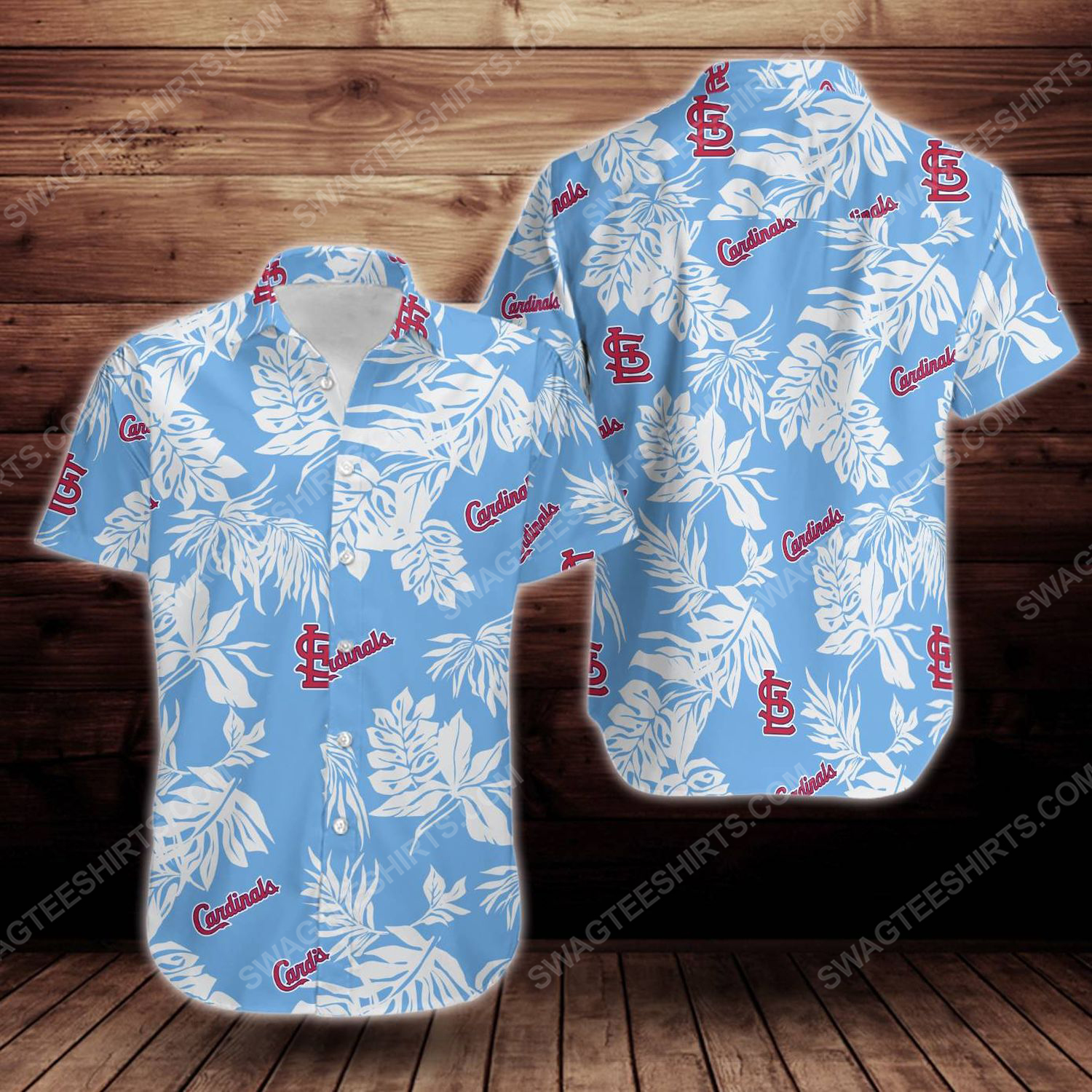Tropical summer st louis cardinals short sleeve hawaiian shirt 1