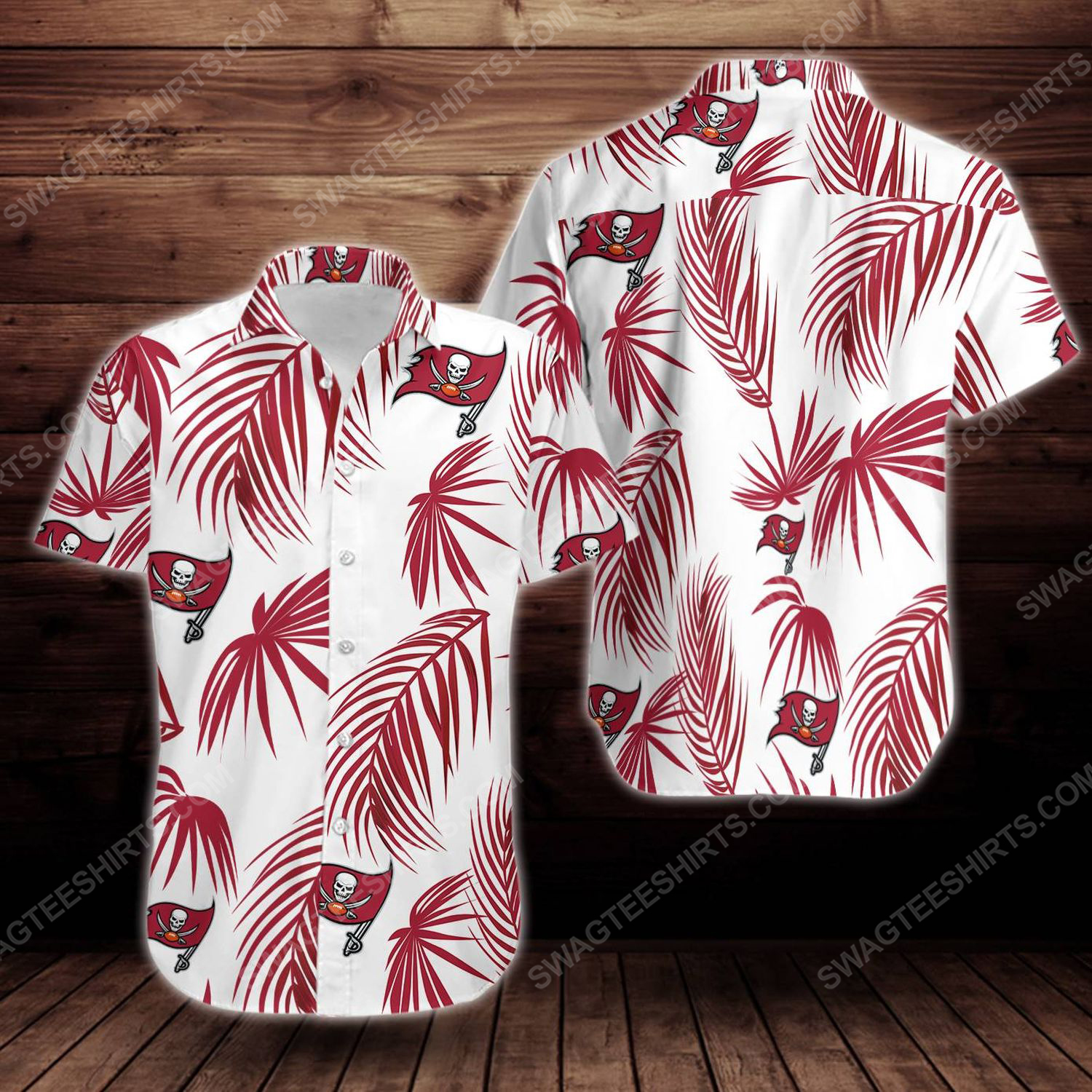 Tropical summer tampa bay buccaneers short sleeve hawaiian shirt 1