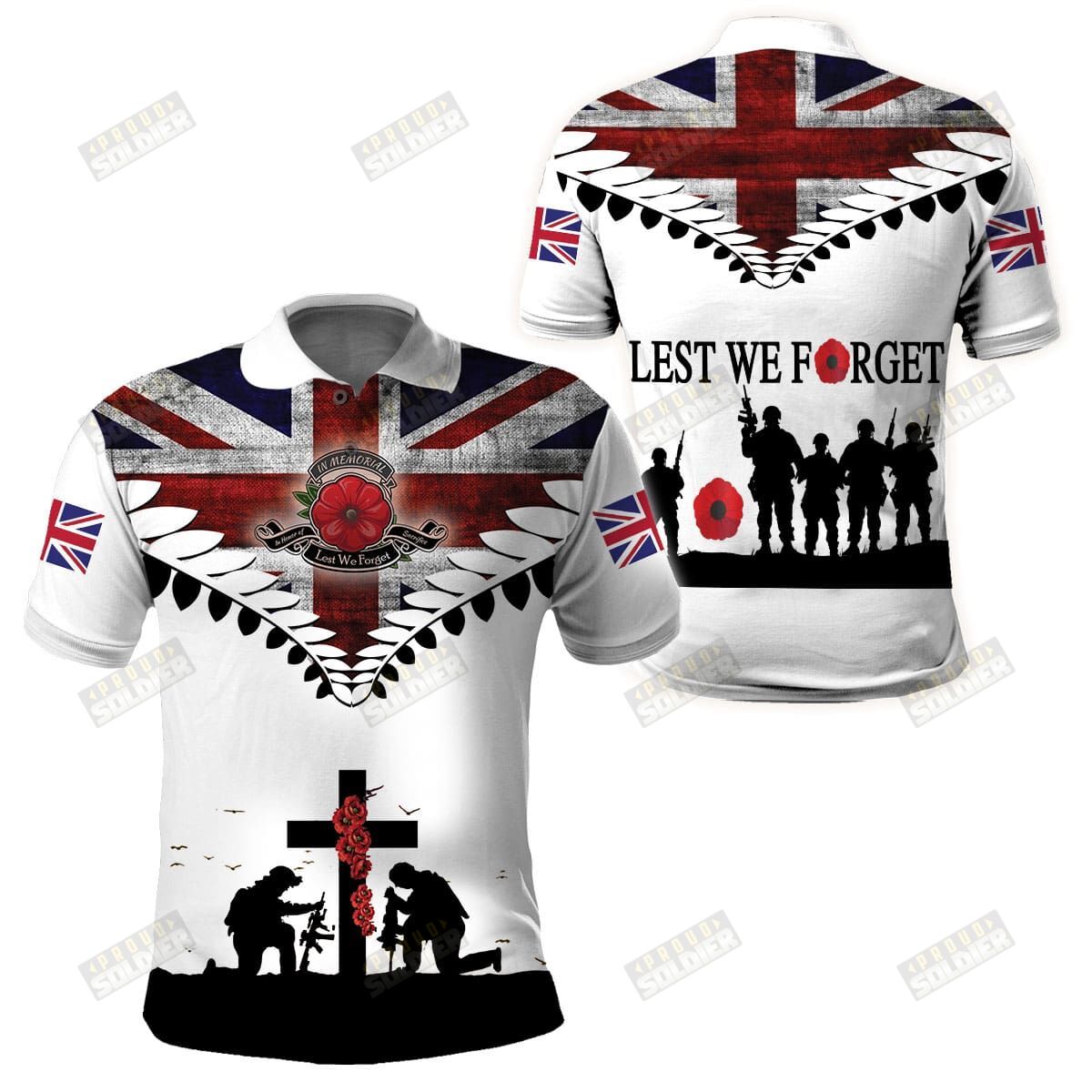 UK veterans lest we forget 3d polo shirt – LIMITED EDITION