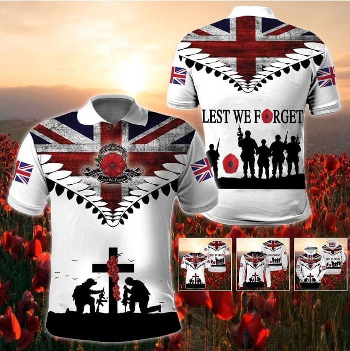 United Kingdom Veteran Lest We Forget 3D All Over Print Shirt