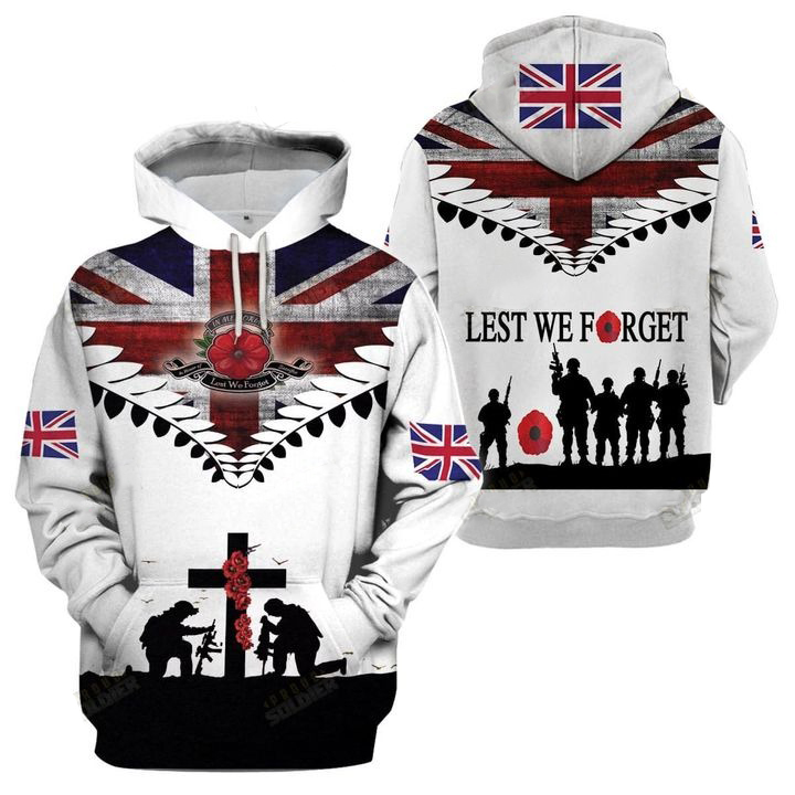 United Kingdom Veteran Lest We Forget 3D All Over Print Shirt1