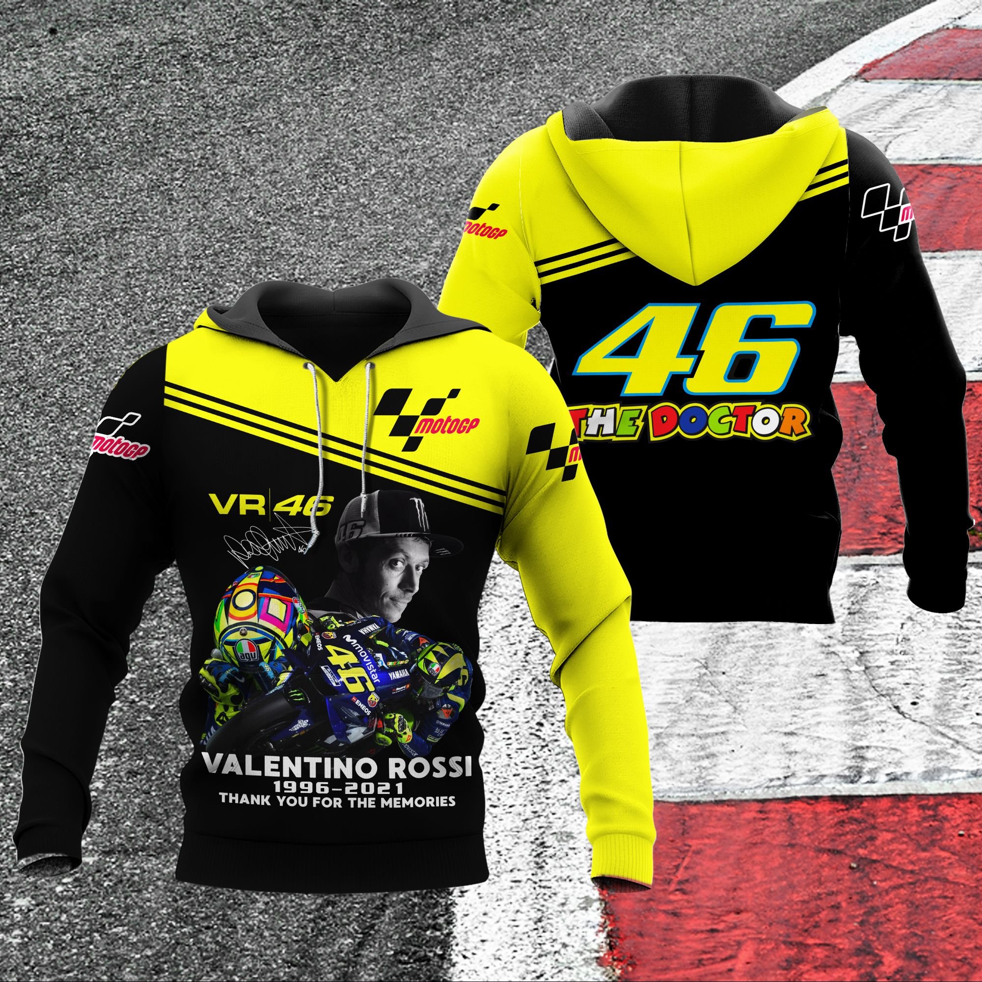 VR46 Valentino Rossi thank you for the memories 3d hoodie – LIMITED EDITION