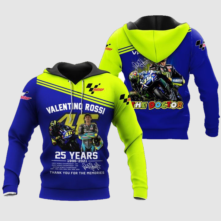 Valentino Rossi The Doctor 25 years 3D Full Print Hoodie