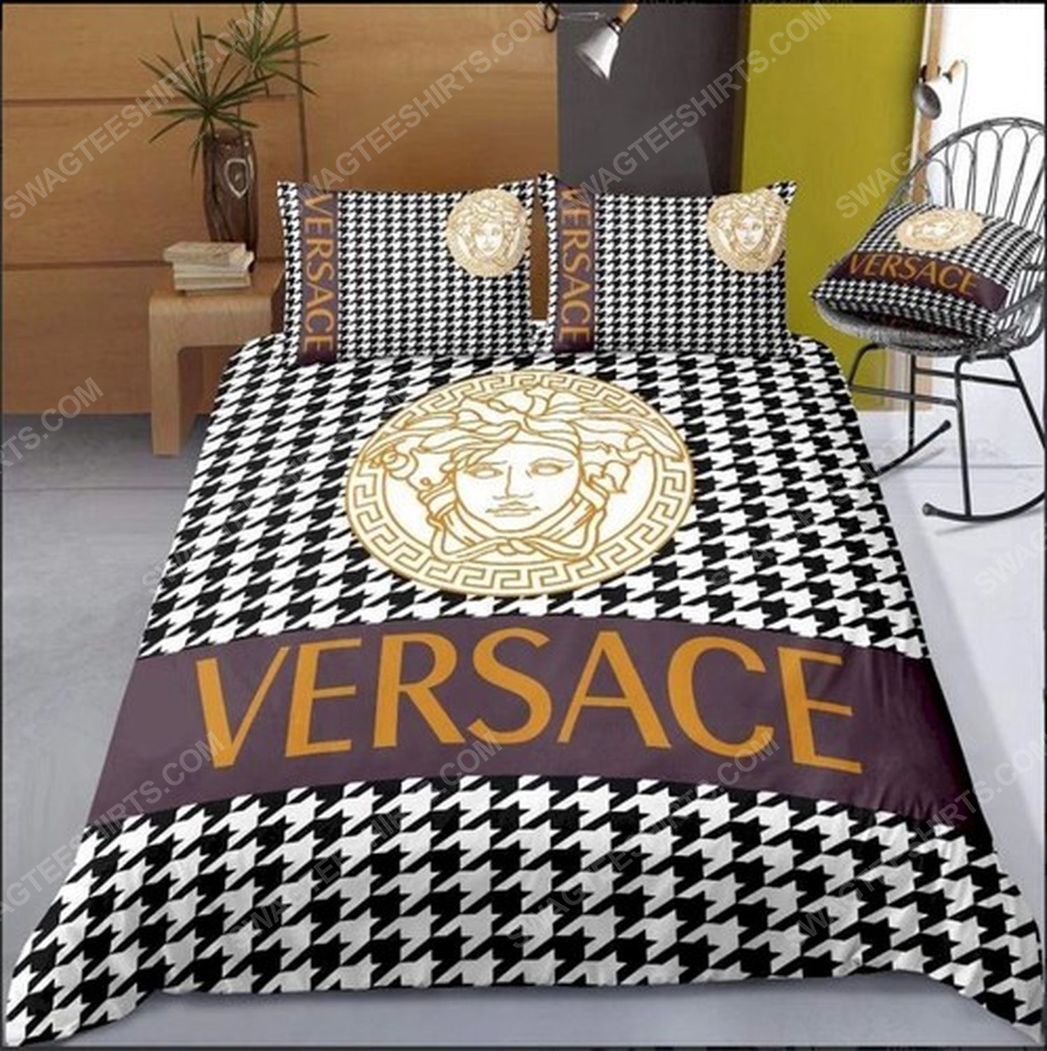 Versace home monogram full print duvet cover bedding set 1