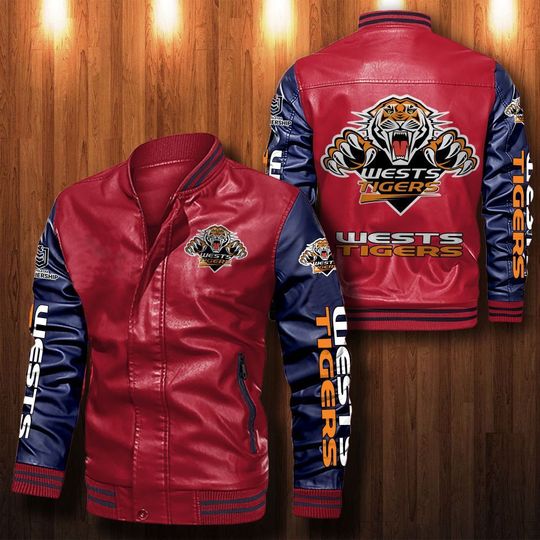 Wests Tigers Leather Bomber Jacket1