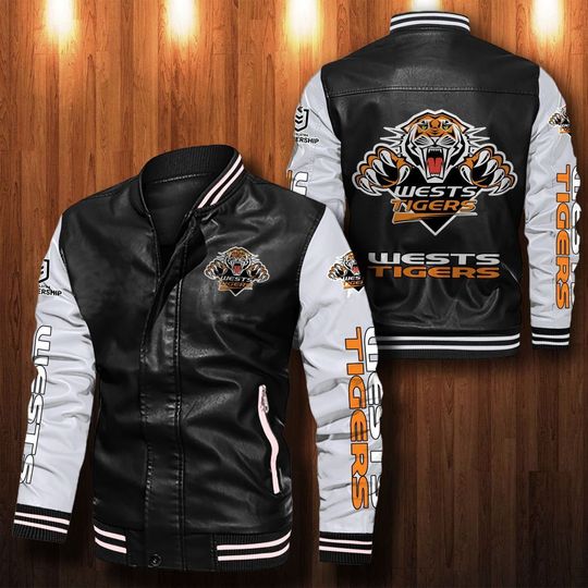 Wests Tigers Leather Bomber Jacket2