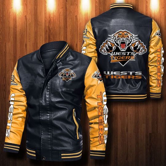 Wests Tigers Leather Bomber Jacket3