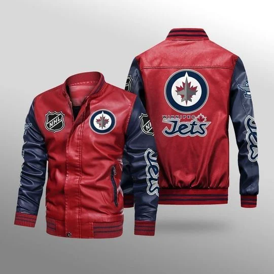 Winnipeg Jets Leather Bomber Jacket1