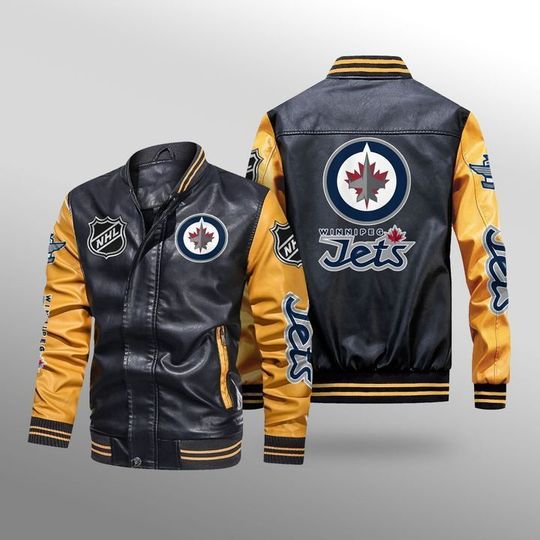 Winnipeg Jets Leather Bomber Jacket2