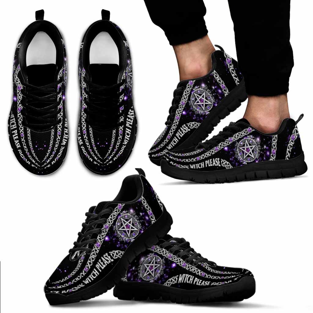 Witch Please Purple Pentagram Sneakers